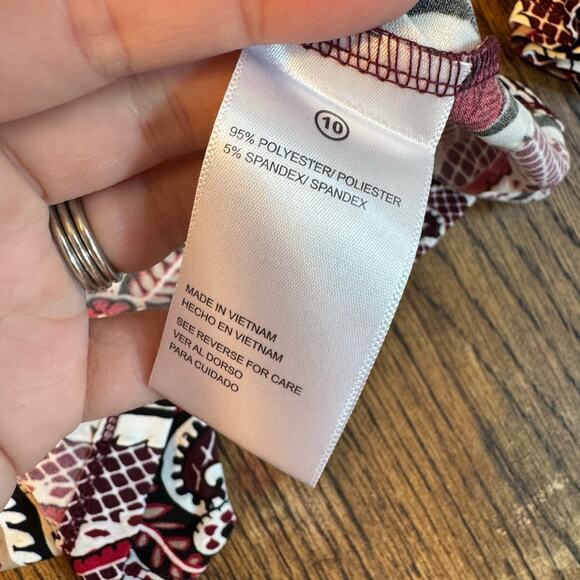 Shelby & Palmer Paisley Bell Sleeve Dress Size 10 Stretch Knit Boho Mod Retro - Picture 12 of 12